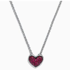 Effy Sterling Silver Ruby Heart Necklace